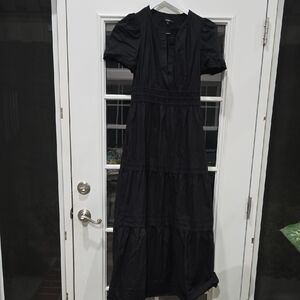 100% Organic Cotton Poplin Tiered Maxi Dress
